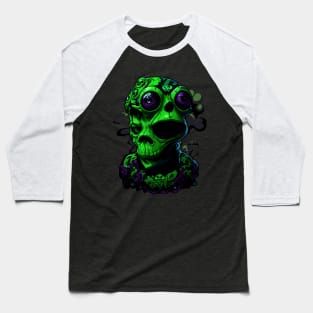 Graffiti Alien Frog Baseball T-Shirt